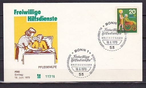 GERMANIA (BUNDESPOST) 1970 - FDC - ASISTENTA PERSOANE CU DIZABILITATI, FD5