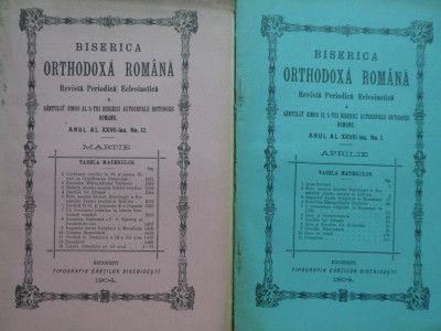 12 reviste Biserica Ortodoxa Romana , 1902 , un numar ; 1904 , 9 numere , 1945 foto