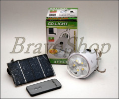 Bec LED SMD ECONOMIC cu incarcare solara si telecomanda - Ideal pentru camping, garaj, rulota, terasa, foisor, cabana... etc foto