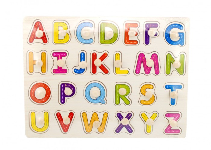 Tabla din lemn cu litere colorate, puzzle alfabet - Jucarie educativa foto mare Tabla din lemn cu litere colorate, puzzle alfabet - Jucarie educativa foto mare