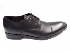 Pantofi barbati lux - eleganti din piele naturala negri - Model 744N foto