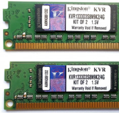 KIT MEMORII DESKTOP 4GB DDR3 = 2 X 2GB KINGSTON 1333MHz , ! IMPECABILE ! foto