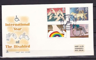 ANGLIA 1981 - ANUL INTERNATIONAL AL PERSOANELOR CU HANDICAP. FDC, FD49 foto