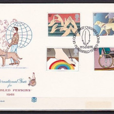 ANGLIA 1981 - ANUL INTERNATIONAL AL PERSOANELOR CU HANDICAP. FDC, FD52