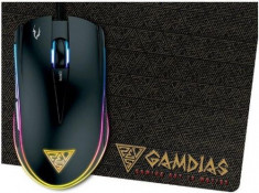 Mouse Gaming Gamdias ZEUS E1 + Mouse Pad Small (Negru) foto