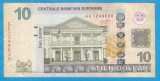 (1) BANCNOTA SURINAME - 10 DOLLAR 2010 (1 SEPTEMBRIE 2010)