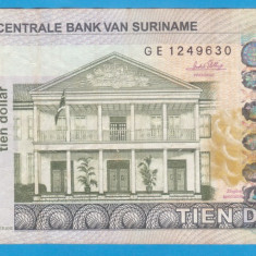 (1) BANCNOTA SURINAME - 10 DOLLAR 2010 (1 SEPTEMBRIE 2010)