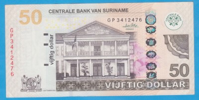 (1) BANCNOTA SURINAME - 50 DOLLARS 2010 (1 SEPTEMBRIE 2010) foto