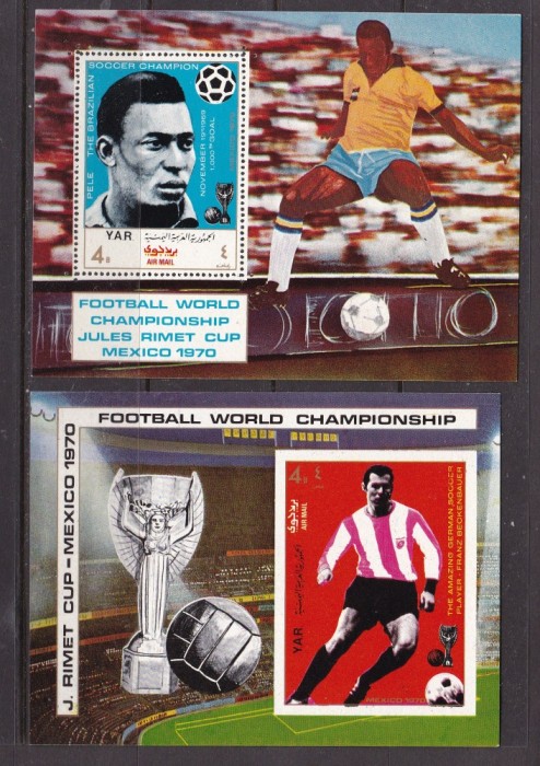 Yemen 1970 sport fotbal MI bl.124,125 MNH w50 Yemen 1970 sport fotbal MI bl.124,125 MNH w50