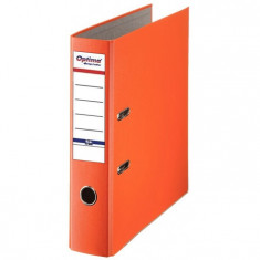 Biblioraft A4, plastifiat PP/paper, margine metalica, 75 mm, Optima Basic - portocaliu foto