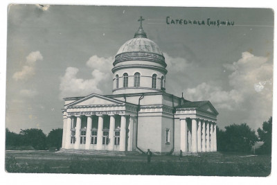 1077 - CHISINAU, Basarabia, Moldova, Cathedral - old postcard, real PHOTO unused foto