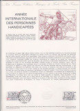 FRANTA 1981 - ANUL INTERNATIONAL PERSOANE CU HANDICAP. CARTON FILATELIC, FD48