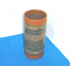 Vaza ceramica crusty-glaze, hand made - marcaj Strehla Keramik, GDR - Germania foto