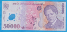 (10) BANCNOTA ROMANIA - 50.000 LEI 2001, POLYMER, PORTRET ENESCU, STARE BUNA foto