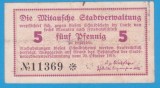 (1) NOTGELD GERMAN - MITAU (ASTAZI JELGAVA DIN LETONIA) - 5 PFENNIG 1915, RAR