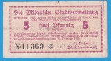 (1) NOTGELD GERMAN - MITAU (ASTAZI JELGAVA DIN LETONIA) - 5 PFENNIG 1915, RAR