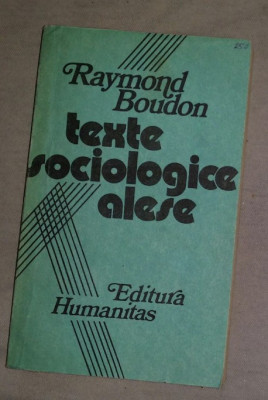 Texte sociologice alese / Raymond Boudon foto