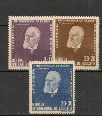 Romania 1942 &amp;ndash; TITU MAIORESCU, serie MNH, N18 foto