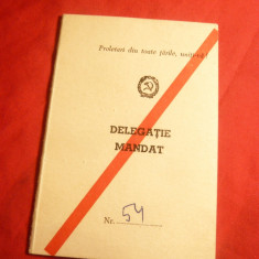 Legitimatie- Mandat la Conferinta Nationala PCR 1970