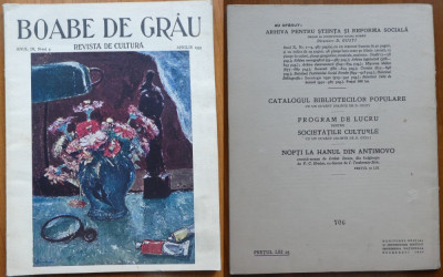 Boabe De Grau ; Rev. De Cultura , Aprilie , 1933 , An 4 , Univer. din Cernauti foto