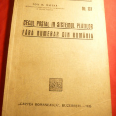 I.M.Moisa- Cecul Postal in sistemul platilor fara numerar din Romania 1936