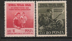 Romania 1950 - LUPTA PENTRU PACE, serie nestampilata M62 foto