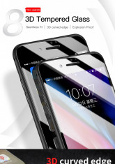 Folie Sticla iPhone 8 Negru pe tot ecranul foto