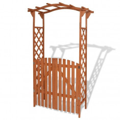 Pergola de gradina cu porti?a, lemn masiv, 120 x 60 x 205 cm foto