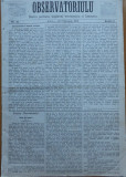 Ziarul Observatorul ; Politic , national si literar , an 1 ,nr. 10 , Sibiu ,1878