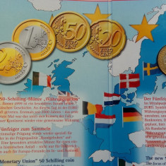 MONEDA AUSTRIA - 50 SCHILLING 1999, EUROPAISCHE WAHRUNGSUNION, UNC IN BLISTER