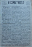 Ziarul Observatorul ; Politic , national si literar , an 1 ,nr. 9 , Sibiu , 1878