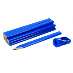 Set creioane de tamplarie , 12 buc + ascutitoare speciala , Carpenters Pencils &amp;amp; Sharpener Set 13pce foto