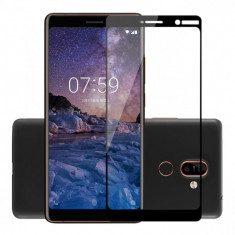 Folie protectie sticla securizata full size pentru Nokia 7 Plus, negru foto