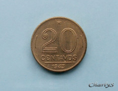 BRAZILIA - 20 Centavos 1943 - Getulio Dornelles Vargas foto