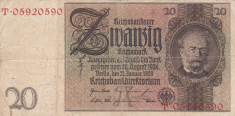 GERMANIA 20 reichsmark 1929 VF!!! foto