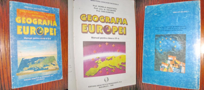 Album scolar Geografia Europei 1998 stare buna. Marimi: 24/17 cm, 191 pagini.