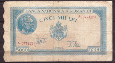 Romania 1943 - 5000 lei, 28 Sept., circulata foto