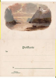 Norvegia -Fiord, litografie,rara