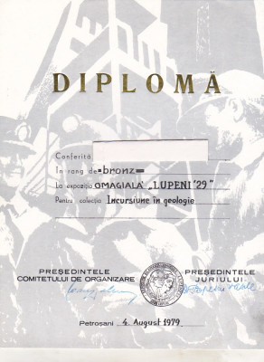 bnk fil Diploma Expofil Omagiala Lupeni `29 Lupeni 1979 foto