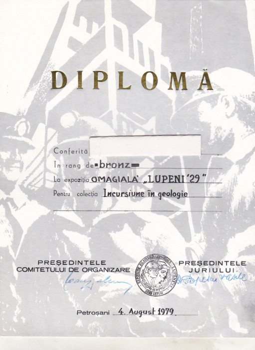 bnk fil Diploma Expofil Omagiala Lupeni `29 Lupeni 1979