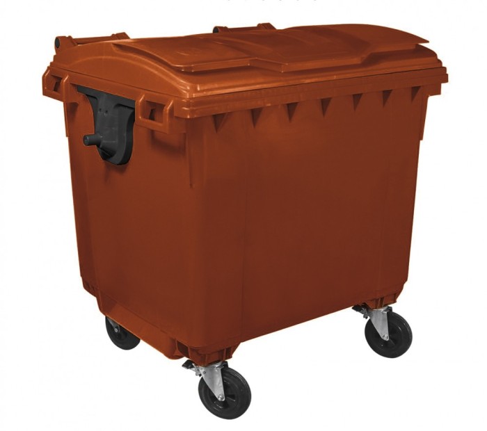 Container HDPE CLF 1100L cu capac plat maro Container HDPE CLF 1100L cu capac plat maro