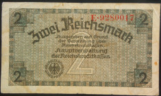 Bancnota 2 REICHSMARK - GERMANIA NAZISTA, anul 1940 *cod 148 foto