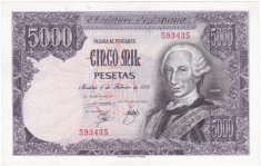 SPANIA 5000 pesetas 1976 XF serie 6 cifre, fara prefix P-155 foto