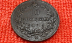 Italia 10 centesimi 1893BI VF foto