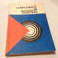 Complemente de matematici pentru licee D.V.Ionescu,RF14/2