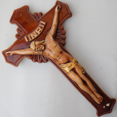 CRUCIFIX ORTODOX CONFECTIONAT DIN CERAMICA GLAZURATA - ISUS HRISTOS foto