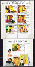 DB Arta Pictura Modigliani Scoala Mozambic MS + SS MNH foto