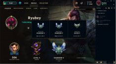 league of legends acc, euw, diamond 5 solo/flex,108 champs, 60 skins(see list) foto