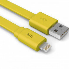 Cablu de date Kit IP5USBFRESHYL Fresh Apple Lightning MFI LED 1m galben foto