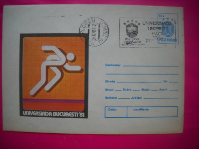 HOPCT PLIC 2286 UNIVERSIADA BUCURESTI 1981 STAMPILOGRAFIE JUBILIARA foto